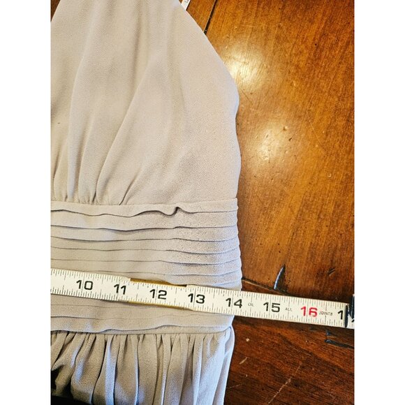 Lulus pleated maxi dress size Large spaghetti strap gray adjustable strap - Picture 9 of 12